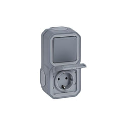 Legrand - plexo new 069746L interrupteur marche/arrêt universel pour pièces humides (1 pôle) et prise avec contact de protection