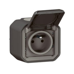 Prise de courant 2P+T Plexo complet saillie anthracite (069791L)