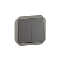 Interrupteur double va-et-vient étanche Plexo IP55 IK08 - LEGRAND - B - Anthracite - 10A - 500W