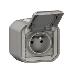 Legrand - Prise de courant avec volet Plexo complet saillie - Gris