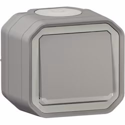Le poussoir NO lumineux Plexo complet saillie gris, proposé par Legrand, est une commande d'éclairage parfaite pour les envir ...