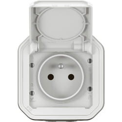 Legrand - Prise de courant avec volet Plexo complet saillie - blanc