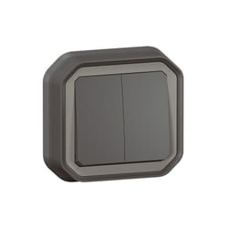 Legrand - Double interupteur / va-et-vient ou poussoir Plexo complet encastré - Anthracite