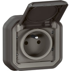 Legrand - Prise de courant avec volet Plexo complet encastré avec griffes - Anthracite