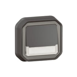Legrand - Poussoir no-nf lumineux porte-étiquette Plexo complet encastré et griffes - Anthracite