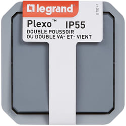 Double interrupteur/Va-et-vient ou poussoir Plexo composable - Gris - Legrand