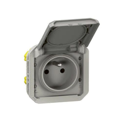 Legrand - Prise de courant avec volet Plexo composable - gris (070042)