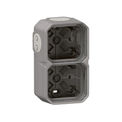 Boîtier apparent 2 postes Plexo horizontal ou vertical - Gris - Legrand