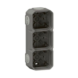 Legrand - Boîtier apparent 3 postes Plexo horizontal ou vertical - gris (070052)
