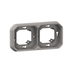 Legrand - Support plaque 2 postes Plexo montage encastré horizontal ou vertical - Gris