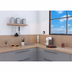 LEGRAND Multiprise FB 3x2P+T corner angle USB A+C 1m 1.5mm² - Alu et blanc - Vue supplémentaire 4
