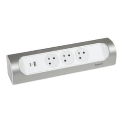 Legrand 0 494 09 multiprise 3 sortie(s) CA Intérieure Aluminium