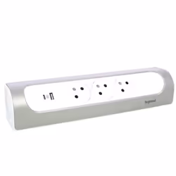Legrand 0 494 09 multiprise 3 sortie(s) CA Intérieure Aluminium