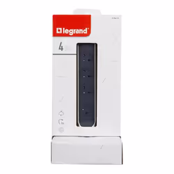 Rallonge tour 4x2P+T Surface - interrupteur, cordon 2m et parafoudre -blanc-gris (049410) - Vue supplémentaire 4