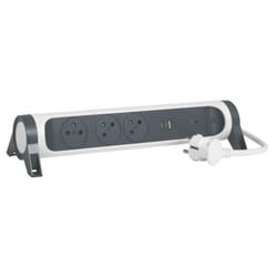 LEGRAND Multiprise FB 3x2P+T prenium parafoudre USB A+C 1.5m blanc/