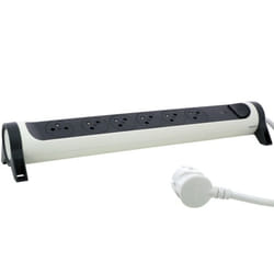 LEGRAND Multiprise FB 6x2P+T prenium parafoudre 1.5m 1mm² blanc/noir