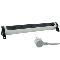 LEGRAND Multiprise FB 5x2P+T premium parafoudre USB A+C 1.5m - Blanc et noir