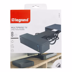 LEGRAND Multiprise FB 4x2P+T 4X2P corner TV parafoudre 2m - Noir - Vue supplémentaire 3