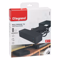 LEGRAND Multiprise FB 4x2P+T 4X2P corner TV parafoudre 2m - Noir - Vue supplémentaire 4