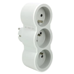 LEGRAND Triplite FB 3x2P+T standard prises frontales - Blanc et gris