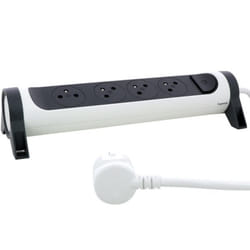 LEGRAND Multiprise FB 4x2P+T prenium rotative et fixable 1.5m blanc/noir