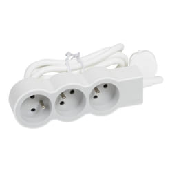 LEGRAND Multiprise FB 3x2P+T standard 1.5m 1mm² - Blanc et gris
