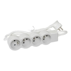 LEGRAND Multiprise FB 4x2P+T standard 1.5m 1mm² - Blanc et gris