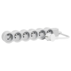 LEGRAND Multiprise FB 6x2P+T standard 1.5m 1mm² - Blanc et gris
