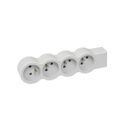Multiprise fb 4x2p+t standard a cabler blanc/gris