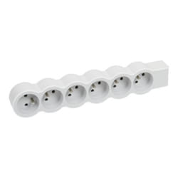Rallonge multiprise - LEGRAND - 6 prises 2P+T - 16A 230V 3680W - Blanc et gris clair