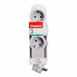 Legrand 694549 multiprise 1,5 m 3 sortie(s) CA Intérieure Gris, Blanc