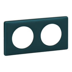 Plaque 2 postes bleu canard