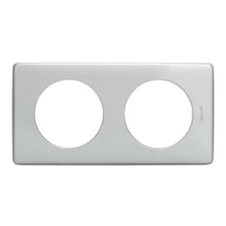 Plaque 2 postes satine alu