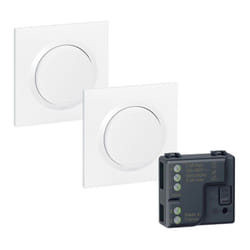 Legrand - prêt à poser dooxie 2 commandes sans fil sans pile + 1 micromodule - blanc (600699L) leg 600699L