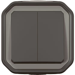 Legrand - Double interrupteur / va-et-vient ou poussoir Plexo complet saillie - anthracite
