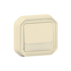 Legrand - Poussoir no-nf lumineux porte-étiquette Plexo complet encastré et griffes - Sable