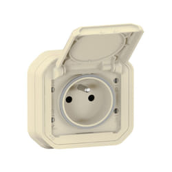 Legrand - Prise de courant avec volet Plexo complet encastré avec griffes - Sable