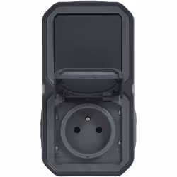 La prise de courant avec va-et-vient vertical Plexo en finition anthracite, proposée par Legrand, est une solution complète p ...