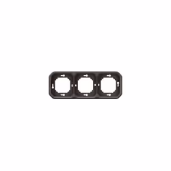 Plaque support 3 postes Plexo encastré horizontal ou vertical anthracite LEGRAND 070095 Plexo composable, support plaque étan ...