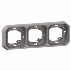 Caractéristiques du support plaque étanche 3 postes Plexo encastré gris - Legrand : Modèle : support plaque étanche Couleur(s ...