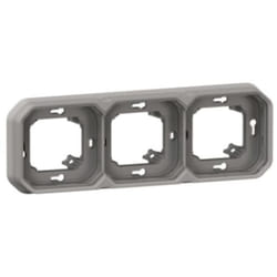 Legrand - Support plaque étanche 3 postes Plexo encastré gris