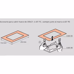 Cadre d'encastrement Legrand URA NEXT au-dessus de la niche de URA21 et URA21 PLUS 660192 Accessoire pour l'encastrement des  ...