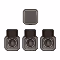 Lot de 1 va-et-vient + 3 prises de courant Plexo complet saillie Installation facilitée : connexion rapide sans outil grâce a ...