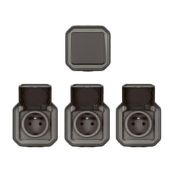 Legrand - Plexo anthracite complet lot de 3 prises 2p+t et 1 interrup.