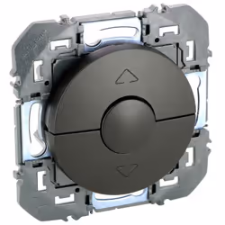 Poussoir pour commande de volets roulants dooxie livré avec support et enjoliveur noir mat - à équiper d'une plaque de finiti ...