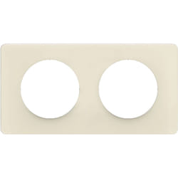 Legrand - Plaque Céliane 2 postes - Blanc Amande