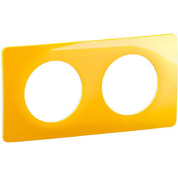 Plaque de finition - 2 postes - jaune safran Legrand céliane cp0402