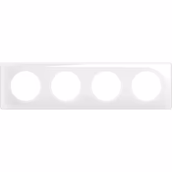 La plaque Céliane 4 postes en finition Blanc Émaillé fait partie de la collection Déco de Legrand, conçue pour apporter une t ...