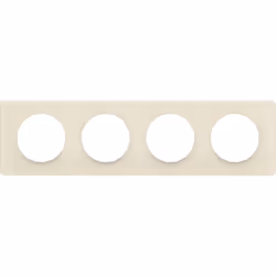 La plaque Céliane 4 postes en finition Blanc Amande fait partie de la collection Déco de Legrand, pensée pour apporter une to ...