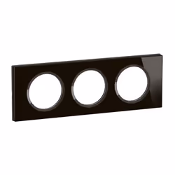 Plaque de finition Céliane 3 postes - Verre Onyx Noir - LEG CP1903